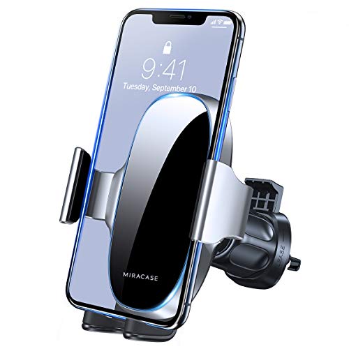 Miracase Upgraded-2nd Generation Universal Phone Holders for Your Car, Hands Free Air Vent Car Phone Holder Mount Compatible with iPhone 16/15/14/13/12/11 Series and All Phones - style: Silver