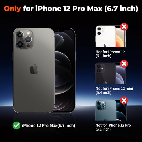 zapica Magnetic for iPhone 12 Pro Max Case, Black | Compatible with MagSafe, Military Grade Drop Protection, Translucent Matte Anti-Scratch Phone Cover - color: Black, size: Iphone 12 Pro Max 6.7''