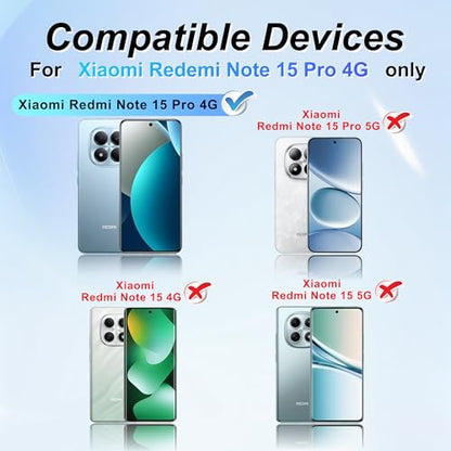Ibywind for Xiaomi Redmi Note 15 Pro 4G Screen Protector,2-Pack,Hydrogel Film with Camera Lens Protector,Easy Installation Tool,Bubble-Free,Fingerprint Unlock Compatible,Anti-Shatter,Anti-Scratch - size: Note 15 Pro 4G