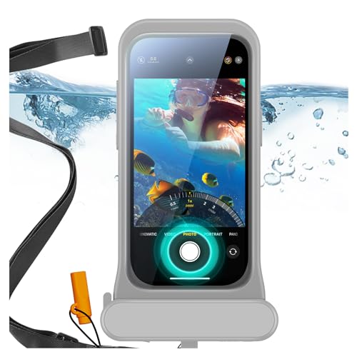 ESR Waterproof Phone Pouch for iPhone 15 Pro Max /14 Pro Max, Titanium | Underwater Touch Sensitivity, IPX8 Floating Waterproof Cellphone Case with Lanyard, Dry Bag for Snorkeling - color: Titanium