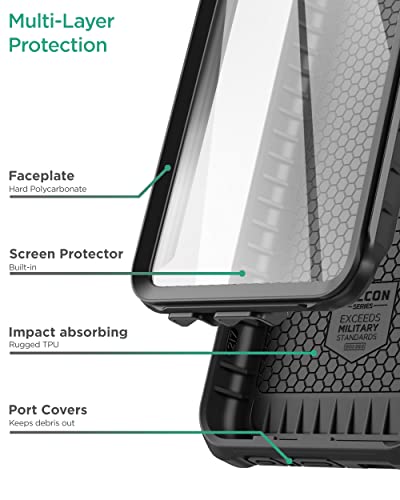 Encased Samsung A53 5G Case with Built-in Screen Protector and Holster Belt Clip (Falcon Armor, Galaxy A53) - size: A53 5G