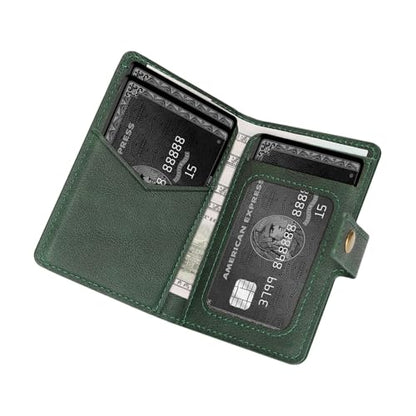 Ultra-Thin Magnetic Wallet and Card Holder (Green) | Compatible with All Magnetic Protective Case,Premium PU leather, stand function, 6 card slots; Fits iPhone17/16/15/14series - color: Green