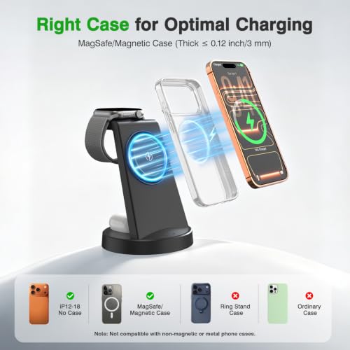 25W Fast Desktop 3 in 1 Magnetic Wireless Charging Stand Station