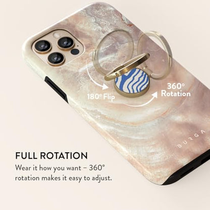 BURGA Cell Phone Ring, Holder Grip and Stand - Finger Phone Grip for Back of Smartphone Case, Kickstand 360 Rotation, Universal Ring for iPhone Samsung Galaxy Huawei Google Pixel, Stylish Accessories - color: Seven Seas, style: Gold