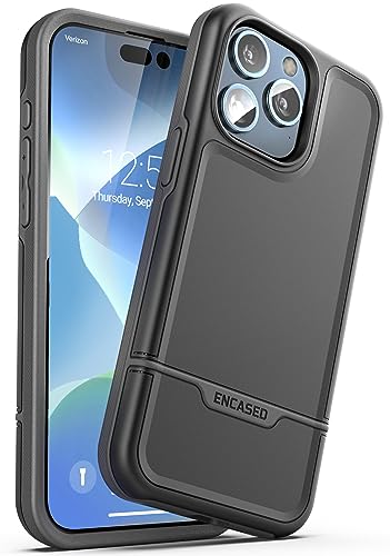 ENCASED Shockproof Case Compatible with iPhone 16 - Ultra Protective Heavy Duty Magnetic Phone Cover, Rebel Series (Black, iPhone 15 Pro Max) - color: Black, size: iPhone 15 Pro Max