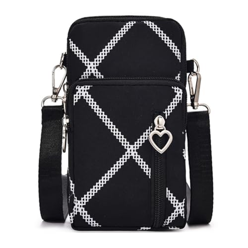 Small Crossbody Bag for Women - Mini Phone Purses with Crossbody Strap and Wallet - Nylon Arm Bag - color: B-white Stripes