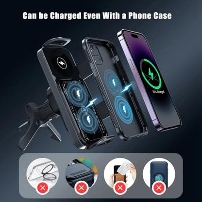 Car Wireless Charger Stand Fold Screen Fast Charging 15W Fast Car Wireless Charging Stand for Phone Holder
