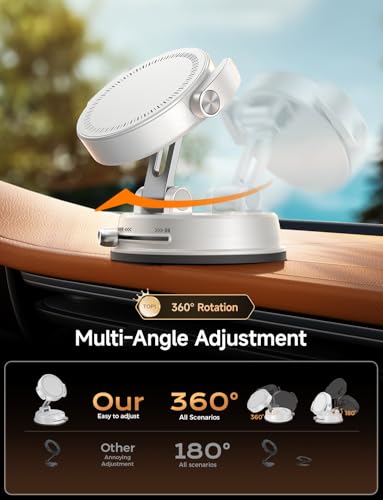 MAGIC JOHN for Magsafe Car Mount, Magnetic Phone Holder for Car - color: White