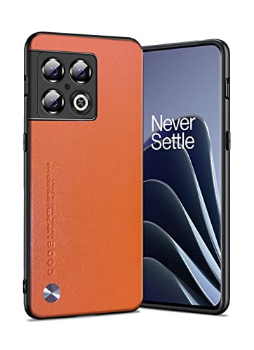 for OnePlus 10 Pro Case 5G, Soft TPU Artificial Leather Back, Extremely Light Ultra-Light Cover, Anti-Fingerprint-Scratch Camera Protection Phone Case for Oneplus 10 Pro (Orange) - color: Orange, size: OnePlus 10 Pro