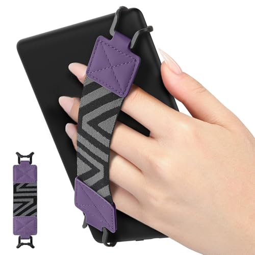 MoKo Security Hand-Strap for 6-8" Kindle eReaders Fire Tablets, Deep Purple - color: Deep Purple, style: Patterned Strap