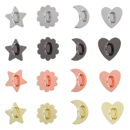 16PCS Metal Phone Ring Holder Heart Finger Ring Stand Adhesive Sunflower Star Shaped Various Styles Smartphone Grip Moon Charm Hook Smartphones Grip Loop Accessories for Mobile Case Pad Tablet