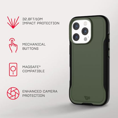 Tech21 EvoPro for iPhone 16 Pro Compatible with MagSafe - Impact Protection Case 21x Military Standard Tested - in Khaki/Black - color: Khaki/Black, size: iPhone 16 Pro