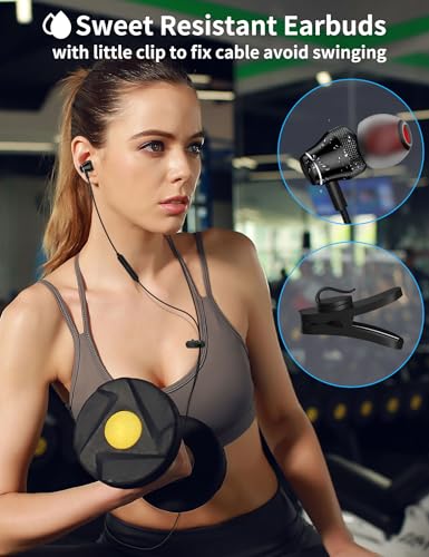 Wired Earbuds for Chromebook Laptop PC,3.5mm in Ear Headphones for Kindle - color: Black