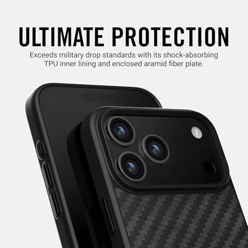 Ridge Case Compatible with iPhone 17 PRO - Compatible with MAGSAFE & Wireless Charging, Aluminum Control Buttons, Dual-Layer Construction, TPU Bumper with Drop Protection (Carbon) - color: Carbon, size: iPhone 17 Pro