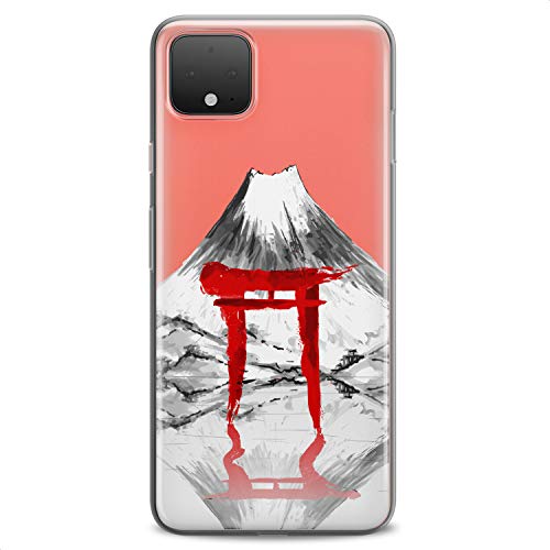 TPU Case Compatible for Google Pixel 9 8 Pro 7a 6a 5a XL 4a 5G 2 XL 3 XL 3a Volkano Soft Clear Mountain Flexible Silicone Reflection Slim fit Red Print Design Torii Gate Abstract Cute Japan - color: Volkano View