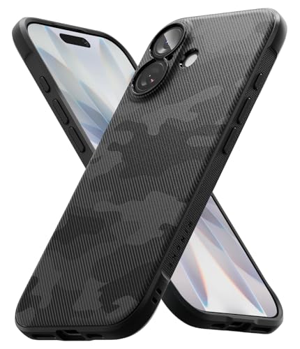 Ringke Onyx for iPhone 17 Case, [Feels Good in The Hand] Oil & Dirt Resistant, Individual Lens Covers for Cameras, Non-Slip Enhanced Grip Lightweight Cover - Camo Black - color: Camo Black, size: iPhone 17