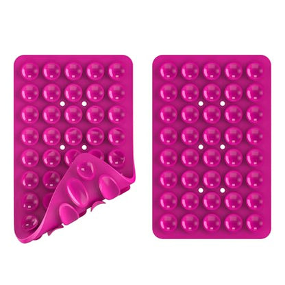 Double Sided Silicone Suction Phone Holder Mount, Silicon Accessory for iPhone and Android, Hands-Free Mirror Shower Phone Holder, TikTok Videos and Selfies (Combo F) - color: Combo F