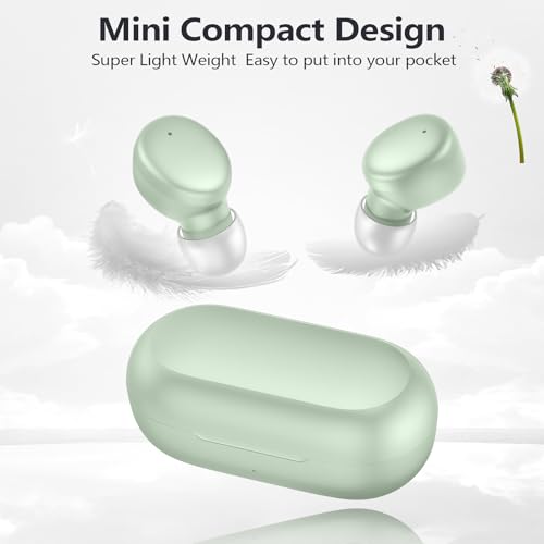 MOZOTER Mini Wireless Earbuds Bluetooth 5.3 in Ear Headphones Headsets - color: Green