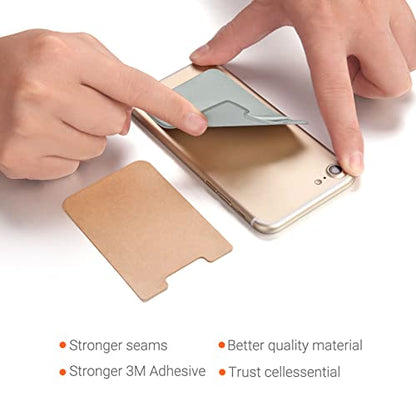 OBVIS Cell Phone Pocket Self Adhesive Card Holder Stick On Wallet Sleeve with Adhesive RFID Card ID Credit Card ATM Card Holder for iPhone Android 2 PACK GRAY - color: Gray