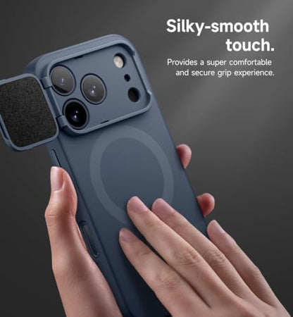 SURITCH for iPhone 17 Pro Case with Camera Control Cover, Camera Cover and Adjustable Kickstand, Compatible with MagSafe, Shockproof Bumper Protective Cases 6.3 Inch, Blue - color: Blue, size: IPhone 17 Pro-6.3"