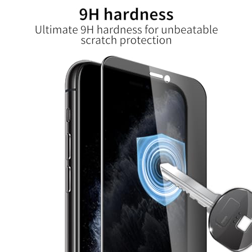 3 Pack Privacy Screen Protector for iPhone 11 Pro/iPhone Xs/iPhone X, 9H Hardness Double Shatterproof Anti-Spy Tempered Glass Film, Easy Installation - size: iPhone 11 Pro/iPhone Xs/iPhone X
