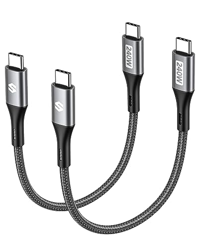 Silkland 240W USB C to USB C Cable, Type C Fast Charging Cable 1FT (2 Pack) - size: 1FT
