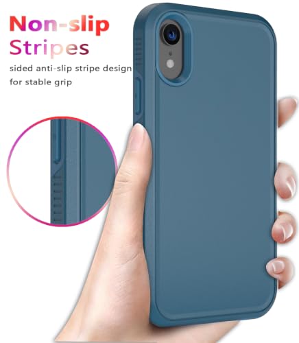 Diverbox for iPhone XR Case [Tempered Glass Screen Protector] [Shockproof] [Dropproof] Heavy Duty Protection Phone Case Cover for Apple iPhone XR Blue - color: Blue-2in1