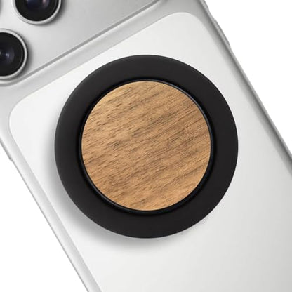 Magnetic Phone Grip Compatible with Magsafe，Collapsible Mobile Phones Stand Holder for Smartphone Tablet Cell Phone Accessory - Raw Wood Black Walnut - color: Raw Wood Black Walnut