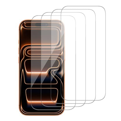 4 Pack Glass Screen Protector Compatible for iPhone 17 Pro 6.3 inch 2025 [9H Hardness]-HD Screen Tempered Glass, Scratch Resistant,Easy Install [Case Friendly] - size: iPhone 17 Pro
