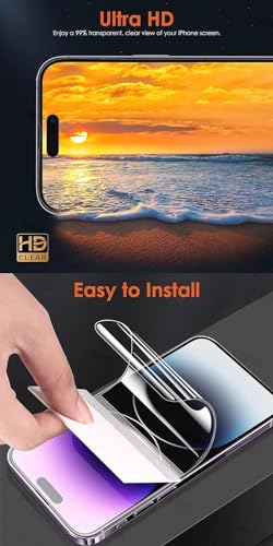 2pcs Flexible Front Screen Protector for iPhone 17e 2026 / 16e / SE (2025) 6.1" 3D Hydrogel Film Transparent TPU Touch Sensitive Fingerprint Unlock Not Tempered Glass