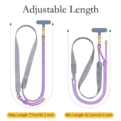 Phone Lanyard Crossbody Adjustable Strap for Travel Outdoor Purple - color: Purple