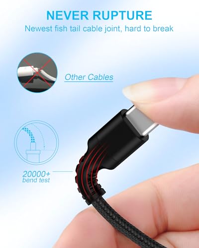 iPhone 17e 17 Carplay Cable USB C Charger Fast Charging for iPhone 18 Pro - color: 2Pack-Black, White, size: 3FT, style: USB to USB C