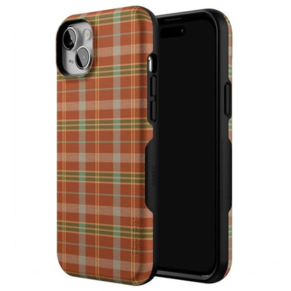 Casely iPhone 14 Plus Case | Spiced Chai | Fall Plaid | Bold Protective Design | MagSafe Compatible Design - color: Spiced Chai | Fall Plaid, size: Iphone 14 Plus