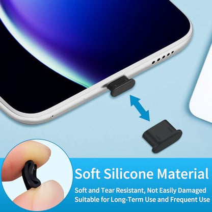 100 Pcs USB C Dust Plugs,Port Cleaner with Brush for Phones