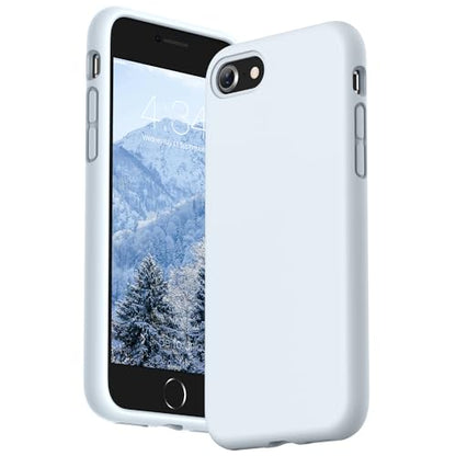SURPHY Designed for iPhone SE Case, iPhone 8 Case, iPhone 7 Case, Liquid Silicone Phone Case for iPhone se 3rd 2nd SE 2022 SE 2020, Sky Blue - color: Sky Blue