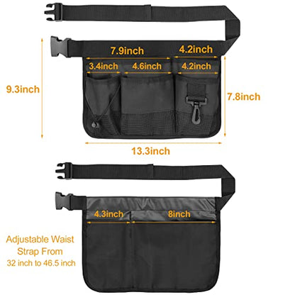 Gardening Tool Waist Bag Belt Heavy Duty Oxford Tool Apron with 7 Pockets of Different Sizes and Depth (Black) - color: Black