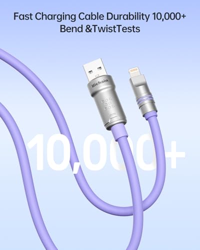 Hichain for iPhone Charger USB A to Lightning Cable Purple 2P / 4 FT - color: Purple, size: 2 Pack / 4 FT