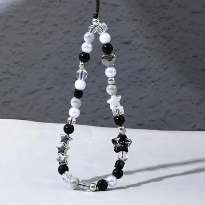 2PCS Beaded Camera Wrist Strap, Cool Black Star Phone Lanyard