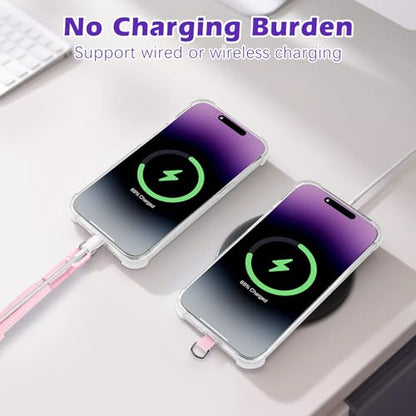 MoKo Phone Wrist Strap Anti-theft, Adjustable Phone Wrist Lanyard - color: Rosegold+purple