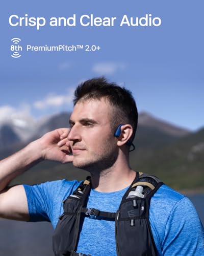 SHOKZ OpenRun Bone Conduction Bluetooth Headphones, Blue, USB-C Charging - color: Blue, size: Standard Size+USB-C Charging