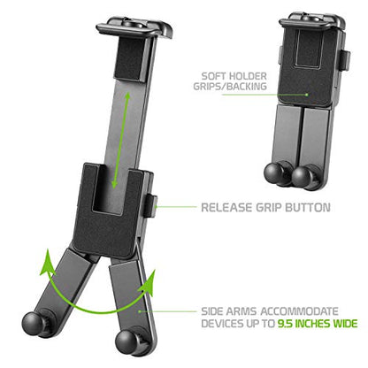 Cellet Tablet Mount with a Cup Holder Base Compatible for Apple iPad Pro 12.9, 11, 10.5, 9.7, Air, Mini, Samsung Galaxy Tab S8 S7 S6 S5 A/E Amazon Kind Fire HD 10 8 Surface Go (Tablet Goose Neck) - style: Tablet Goose Neck