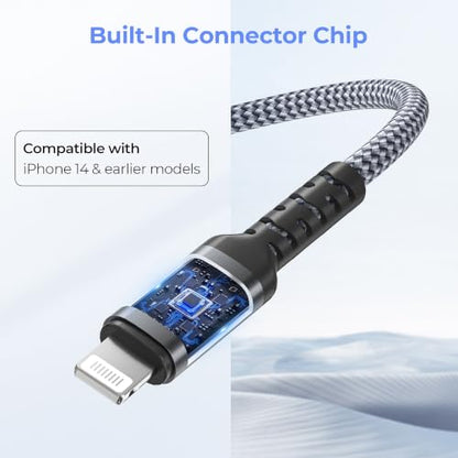 Elebase for Old iPhone 13 USB Car Charger Cable 3.3FT with Adapter - color: Straight-Gray, size: 3.3 FT