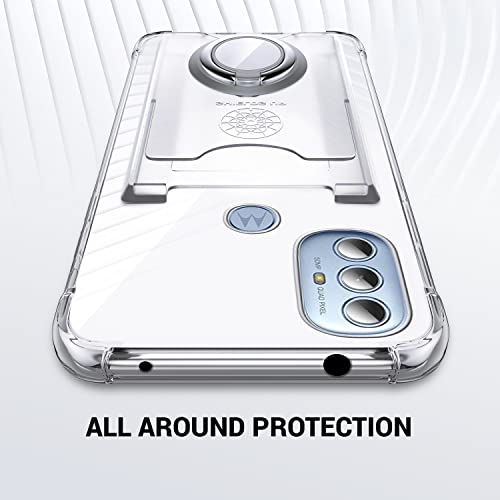 Shields Up for Moto G Play 2023 Case, Moto G Power 2022 Case, Minimalist Wallet Case with Card Holder & Ring Stand, Drop Protection Slim - Clear | Minimalist Wallet Case, 3 Card Slots, 360° Rotation Ring Stand/Kickstand, Drop Protection Protective Cover -
