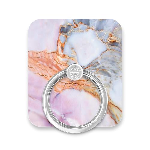 Velvet Caviar Cell Phone Ring Holder - Finger Ring & Stand - Improves Phone Grip Compatible with iPhone, Galaxy and Most Cases (Except Silicone/Leather) - White Marble - color: Violet Sky