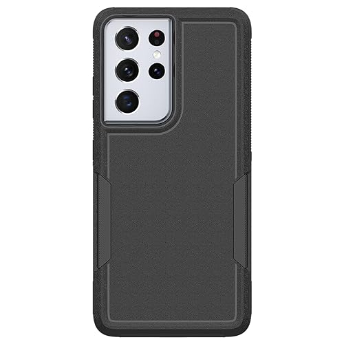 for Samsung Galaxy S21 Ultra Case: Dual Layer Protective Heavy Duty Cell Phone Cover Shockproof Rugged with Screen Protector - Military Protection Bumper Tough - Samsung Galaxy S21 Ultra 5G, Black - color: Black (PC) + Black (TPU)