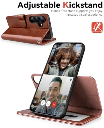 OCASE for Samsung Galaxy S26 Detachable Wallet Case with Card Holder, [2 in 1] PU Leather Flip Folio Case with RFID Blocking Stand Wrist Strap Shockproof Phone Cover 2026, Dark Brown - color: Dark Brown, size: Samsung Galaxy S26
