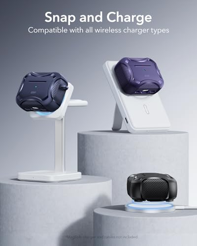 ESR for AirPods Pro 3 Case (2025), Magnetic Lid, Cyber Tough Series, Purple - color: Purple, size: AirPods Pro 3 Case