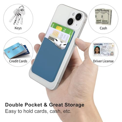 Senose Phone Wallet, Phone Card Holder Stick On Silicone Credit Card Holder - color: Blue+Sierra+Navy+Black+White