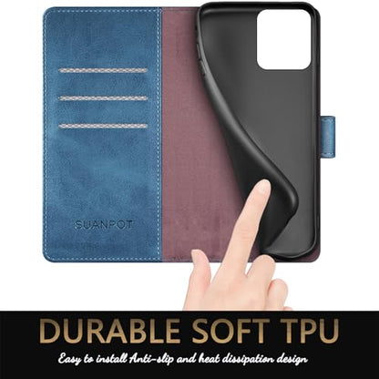 SUANPOT Compatible with Moto G Power 2026/Power 2025/Play 2025 Wallet case with RFID Blocking Credit Card Holder,Flip Book PU Leather Protective Cover Women Men for Power 2026 Phone case Sky Blue - color: Sky Blue