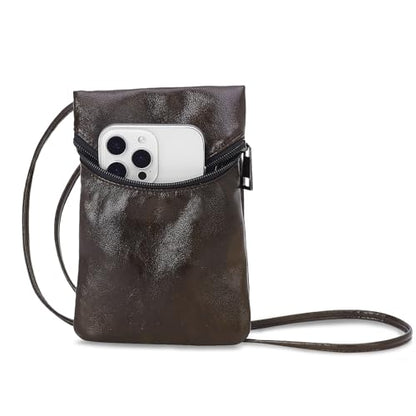 Small Crossbody Women Cell Phone Purse Wallet Bag With Shoulder Strap - color: Coffeebrown/Pull-up-pvc